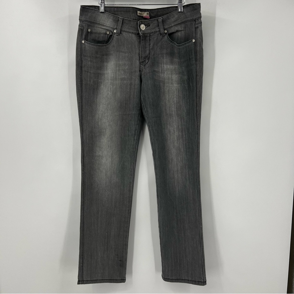 Route 66 Straight Curvy Fit Y2K Classic Button Back Pockets Gray Jeans. 25-Gp1